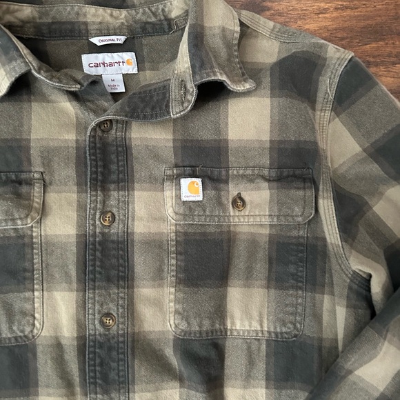 Carhartt Men's Plaid Shirt - Green and Black - Picture 3 of 5